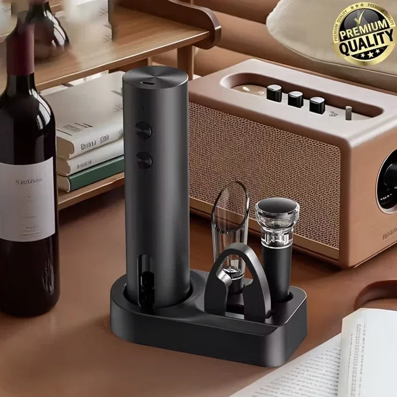 Electric Wine Opener Gift Set – Rechargeable, with Aerator & Stopper