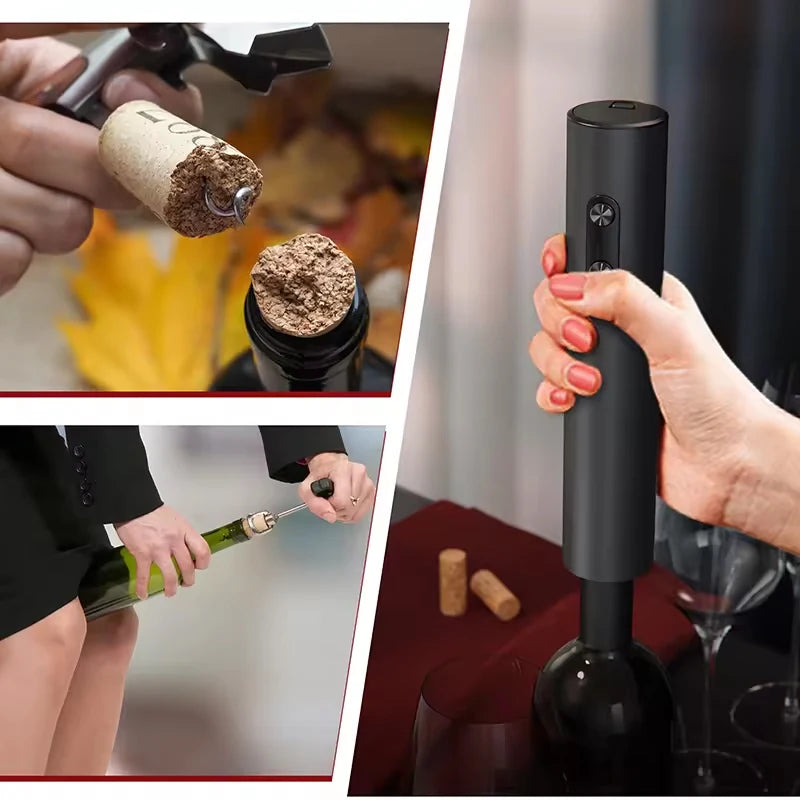 Electric Wine Opener Gift Set – Rechargeable, with Aerator & Stopper