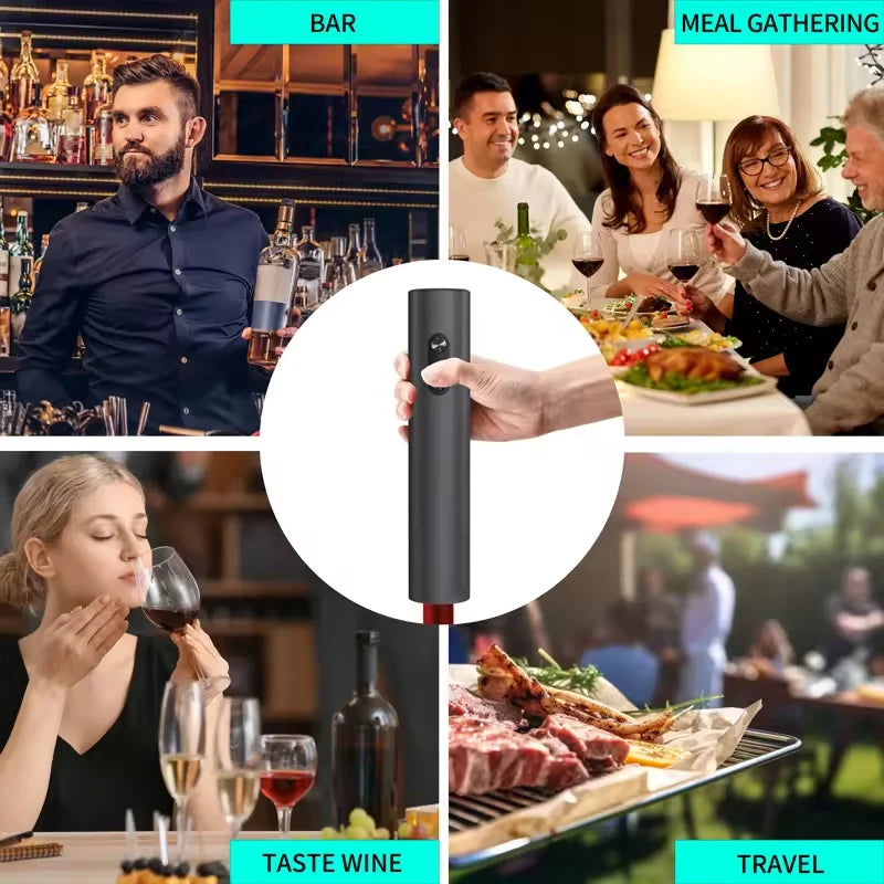 Electric Wine Opener Gift Set – Rechargeable, with Aerator & Stopper