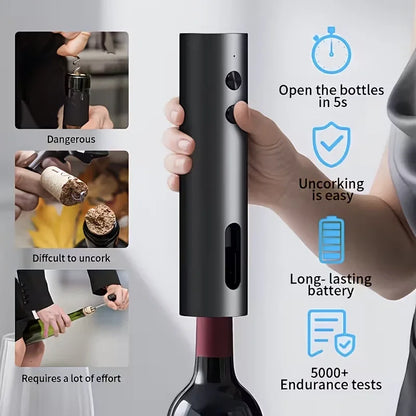 Electric Wine Opener Gift Set – Rechargeable, with Aerator & Stopper