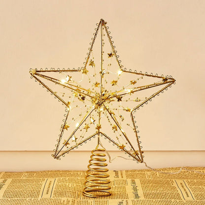 Light-Up Star Christmas Tree Topper – Gold & Silver, Battery Operated (ver 2026)