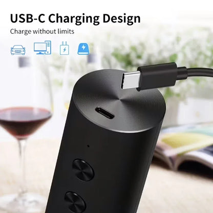 Electric Wine Opener Gift Set – Rechargeable, with Aerator & Stopper