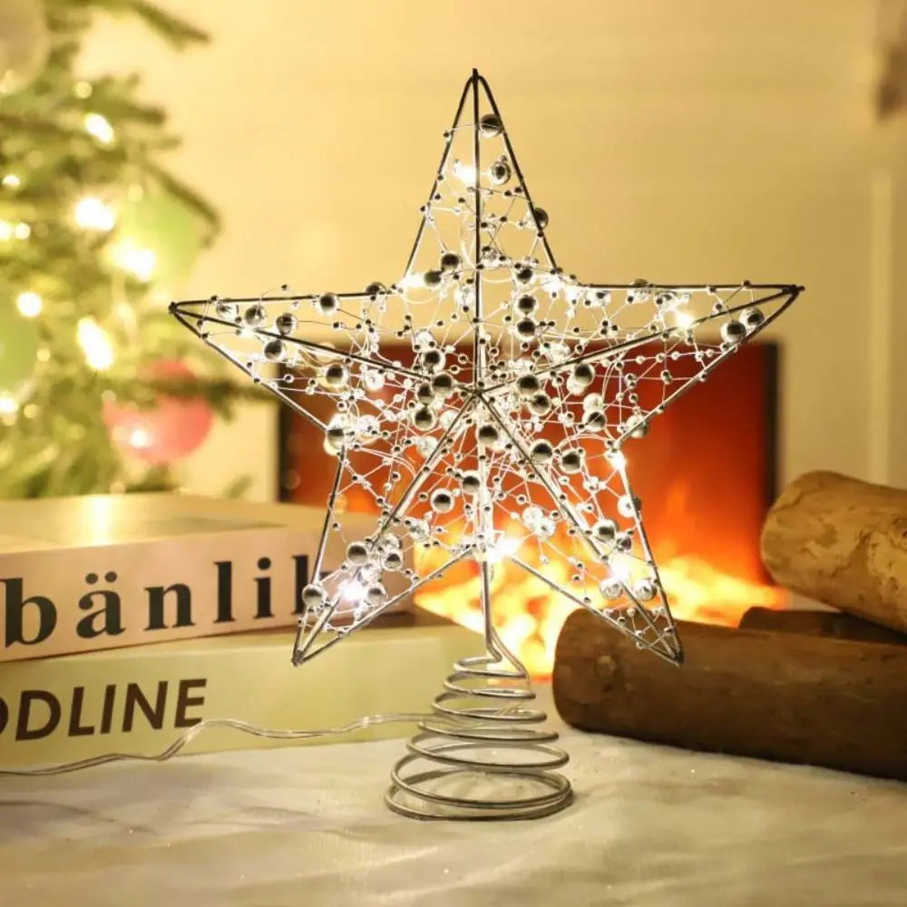 Light-Up Star Christmas Tree Topper – Gold & Silver, Battery Operated (ver 2026)