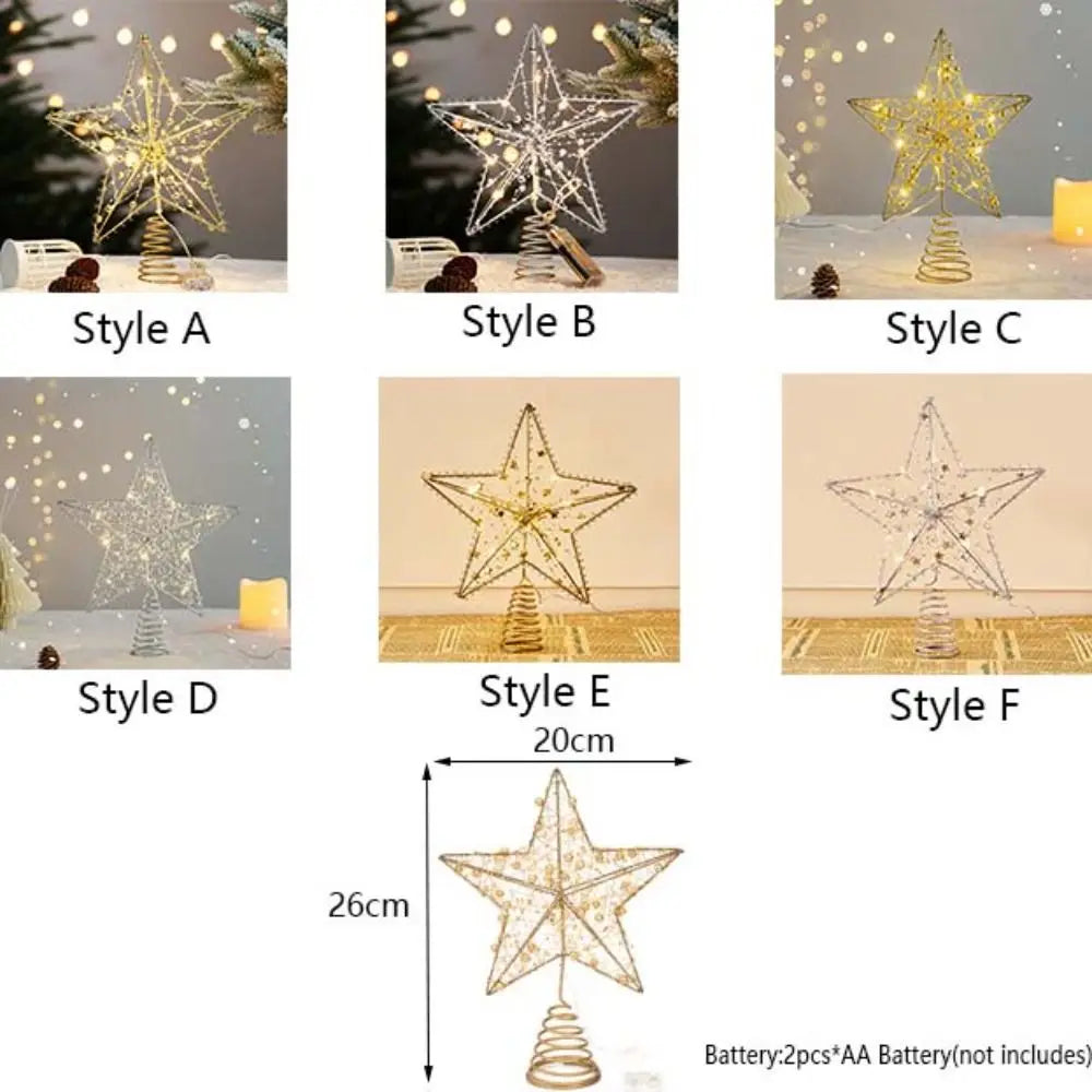 Light-Up Star Christmas Tree Topper – Gold & Silver, Battery Operated (ver 2026)