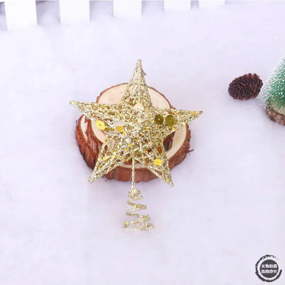 Star Christmas Tree Topper – 20 LED, Gold or Silver, Battery Operated