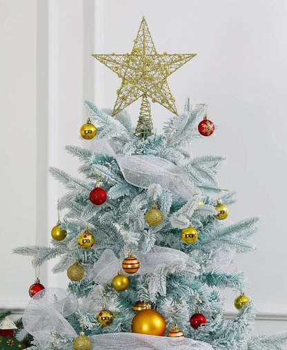 Star Christmas Tree Topper – 20 LED, Gold or Silver, Battery Operated