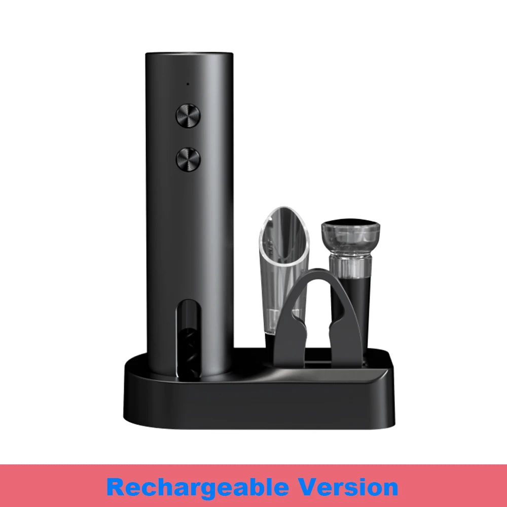 Electric Wine Opener Gift Set – Rechargeable, with Aerator & Stopper