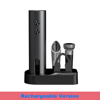 Electric Wine Opener Gift Set – Rechargeable, with Aerator & Stopper