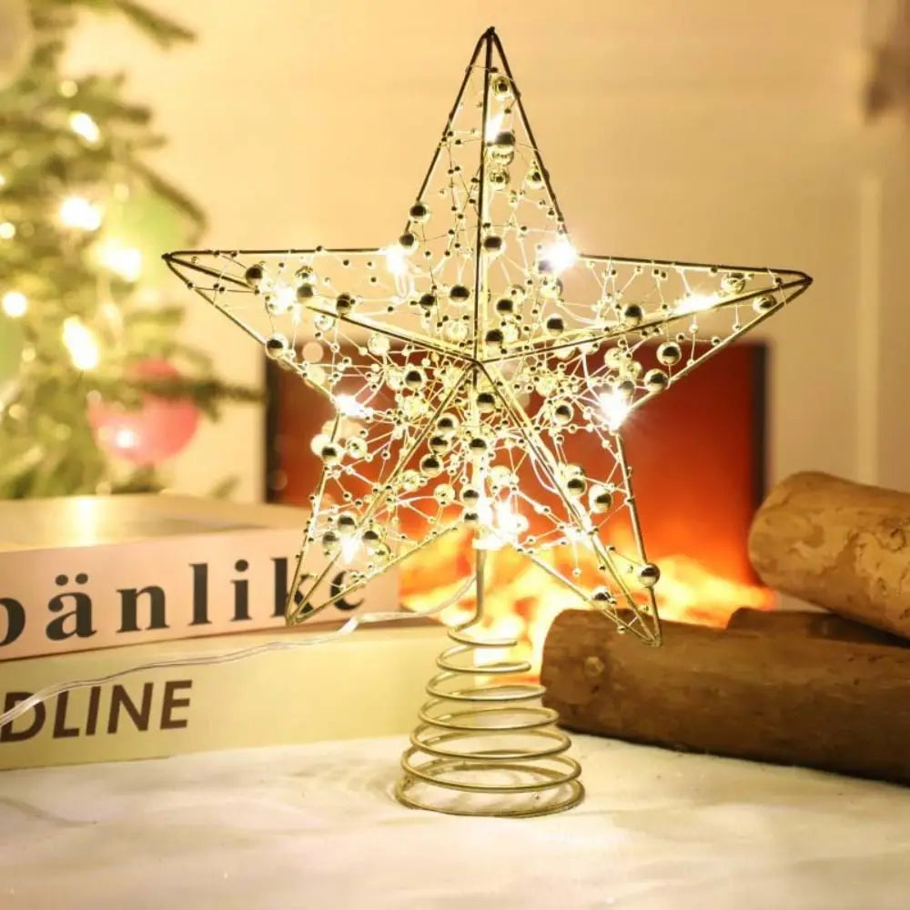 Light-Up Star Christmas Tree Topper – Gold & Silver, Battery Operated (ver 2026)
