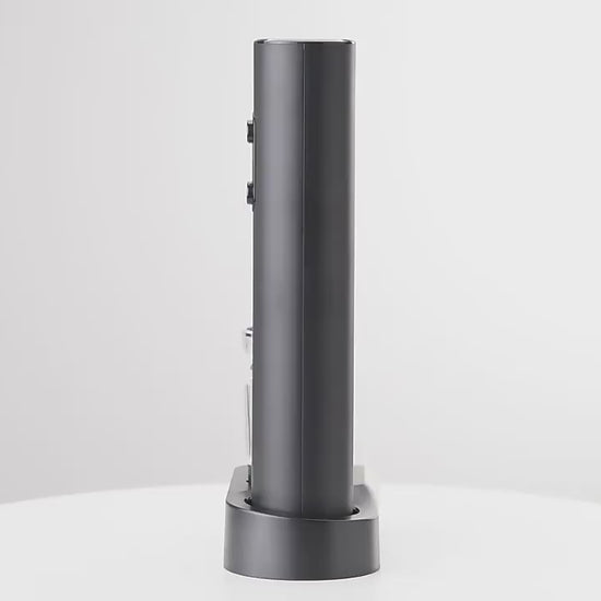 Electric wine opener gift set demo: foil cutter, one-touch opening, aerator pourer and vacuum stopper