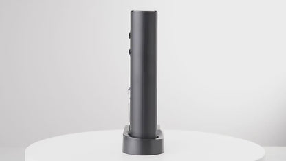 Electric wine opener gift set demo: foil cutter, one-touch opening, aerator pourer and vacuum stopper